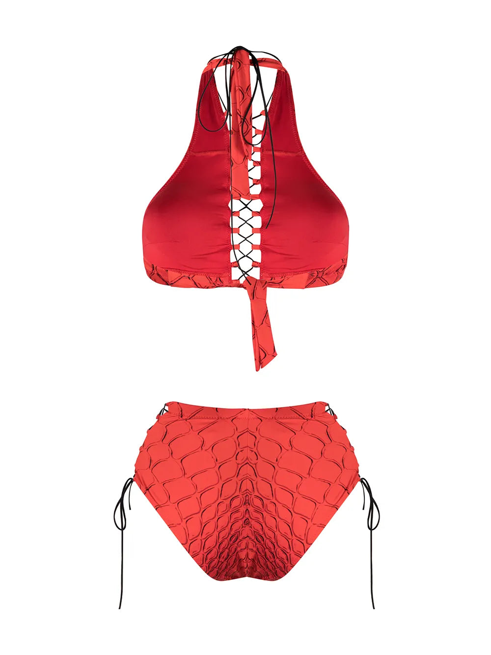 Red Snake Addicted Top & High Waist Bikini