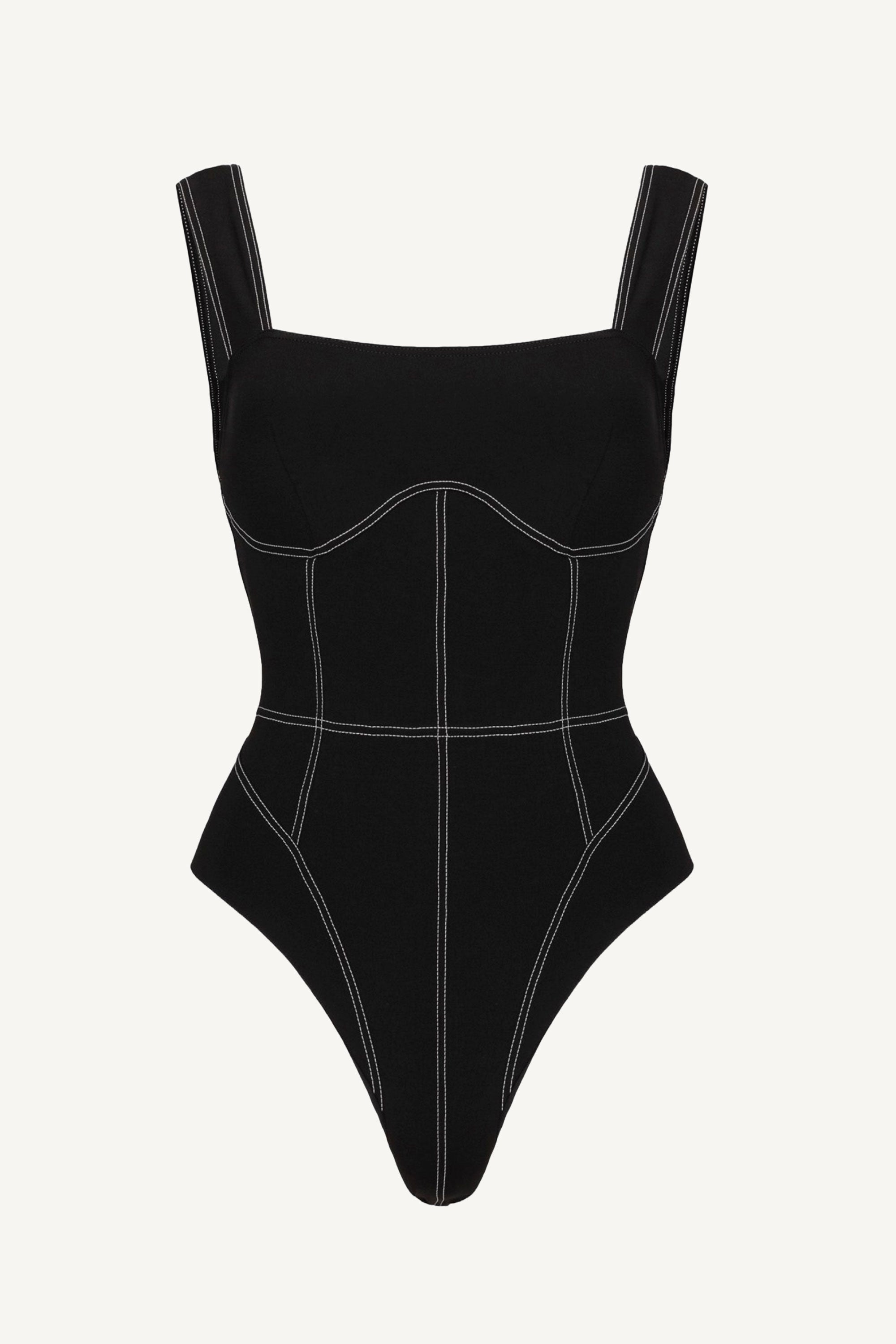 Costum de baie întreg Corset Lines Negru