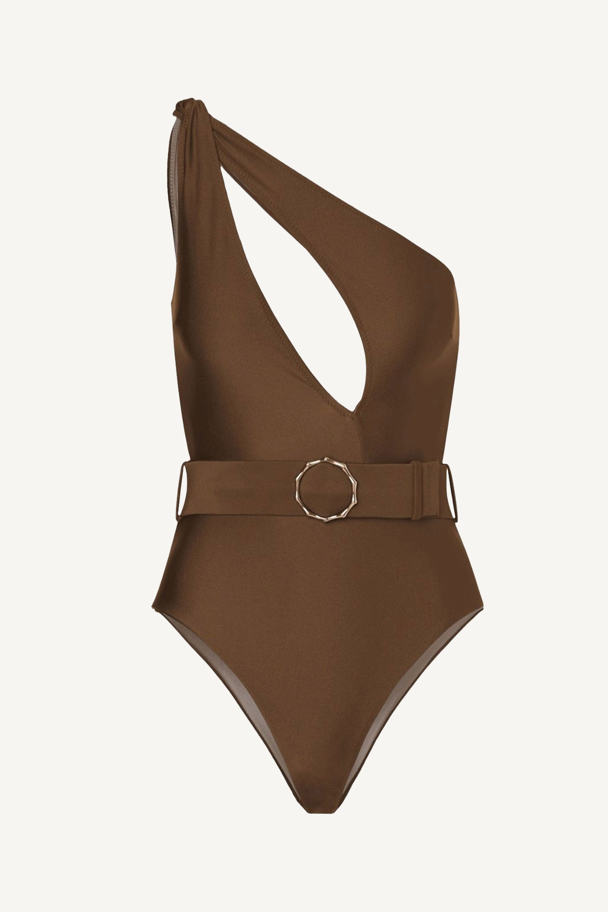 Costum de baie întreg Maro Bronzit One-Shoulder
