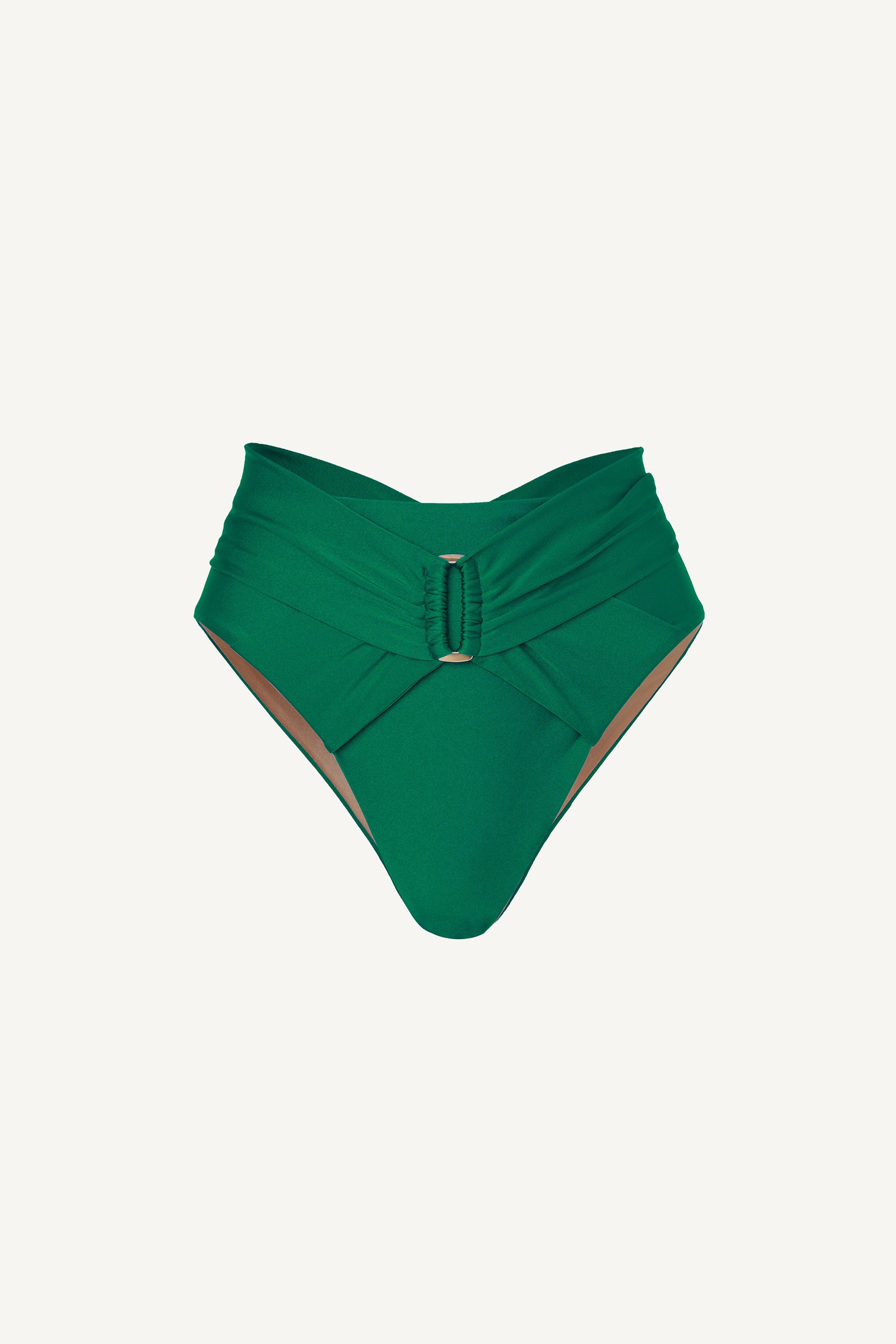 Slip de baie cu talie înaltă Papillon Verde Smarald