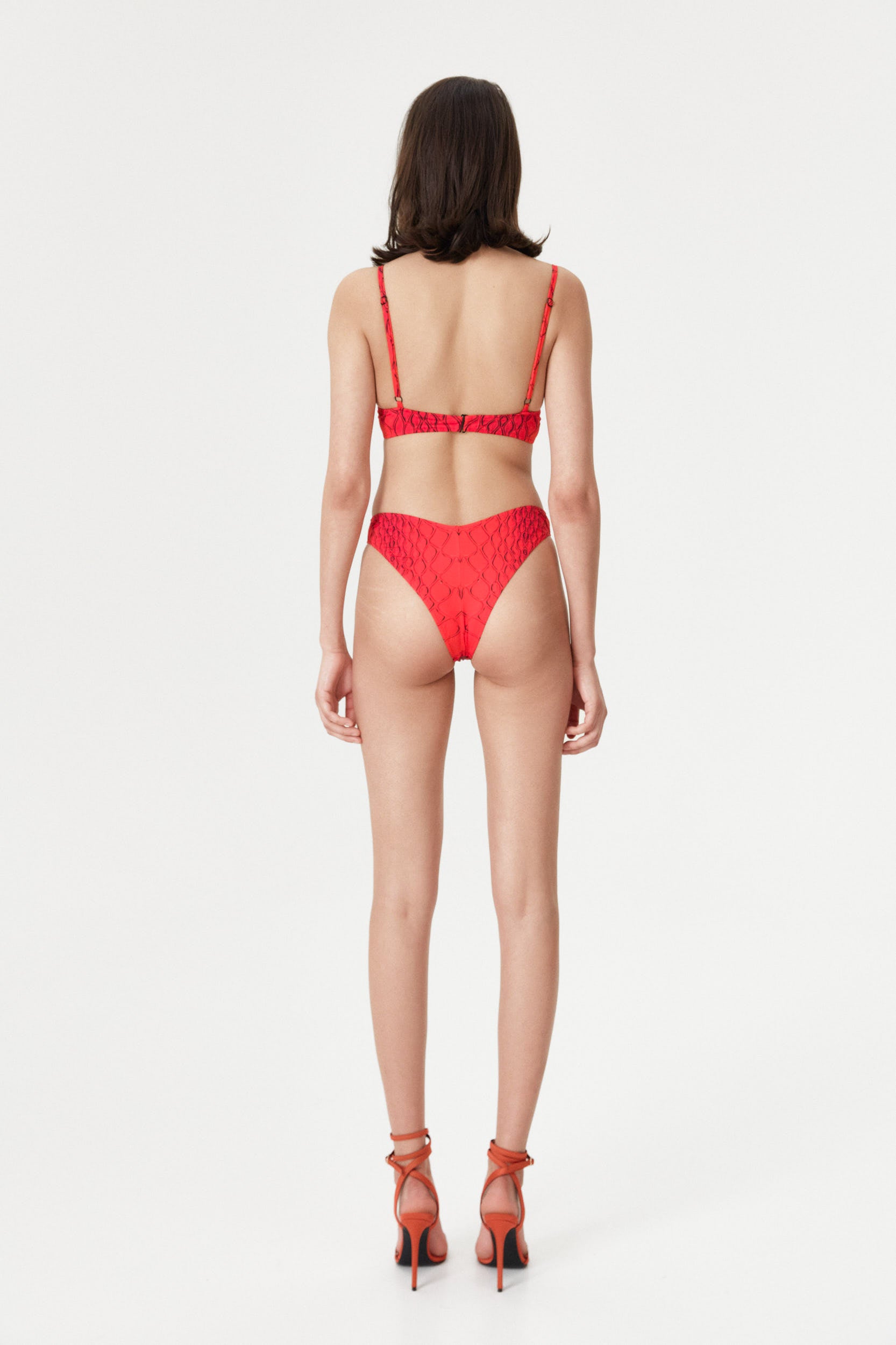 Red Snake Push-Up Bra & V-Cut Bottom