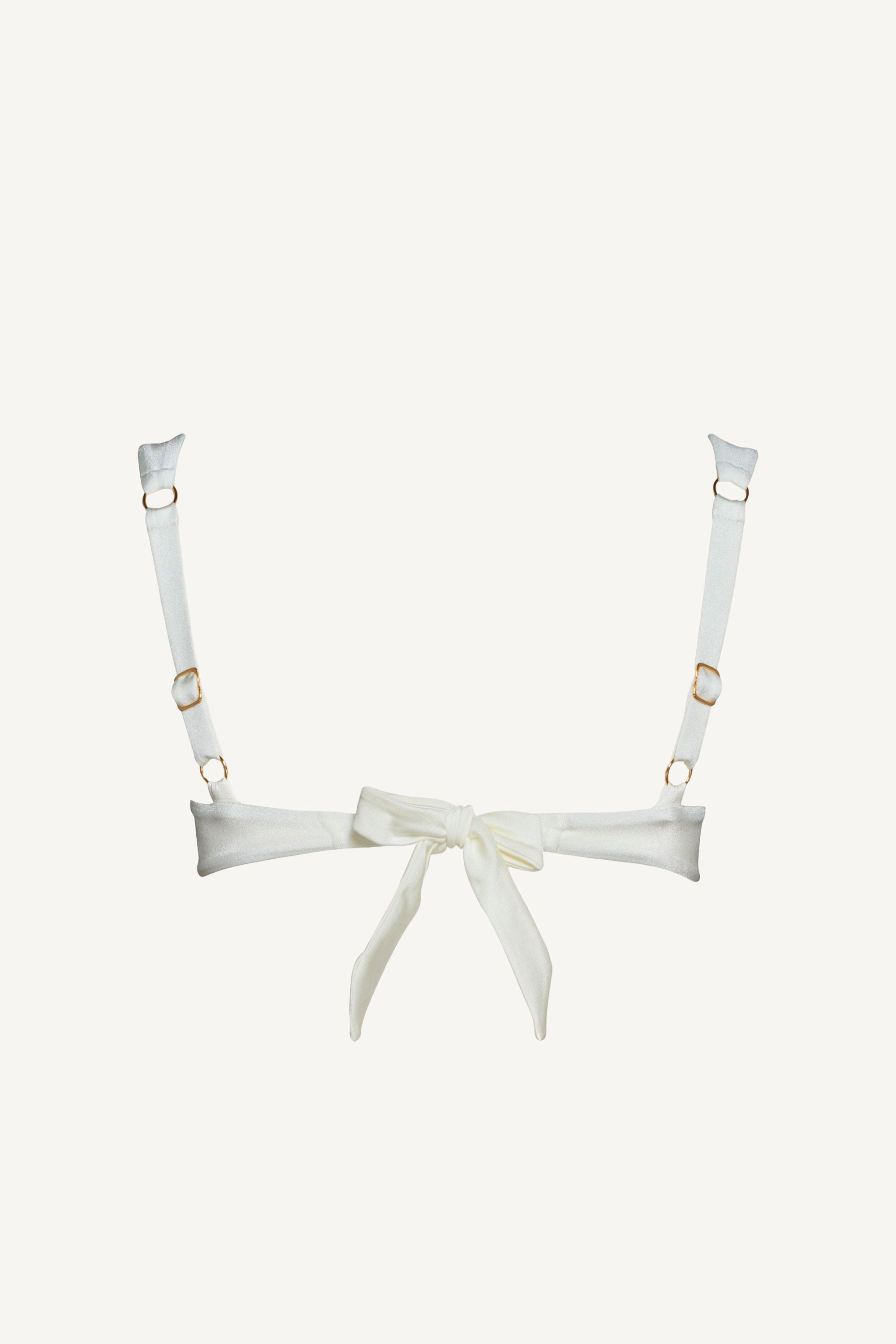 Sutien de baie Balconette drapat Alb perlat