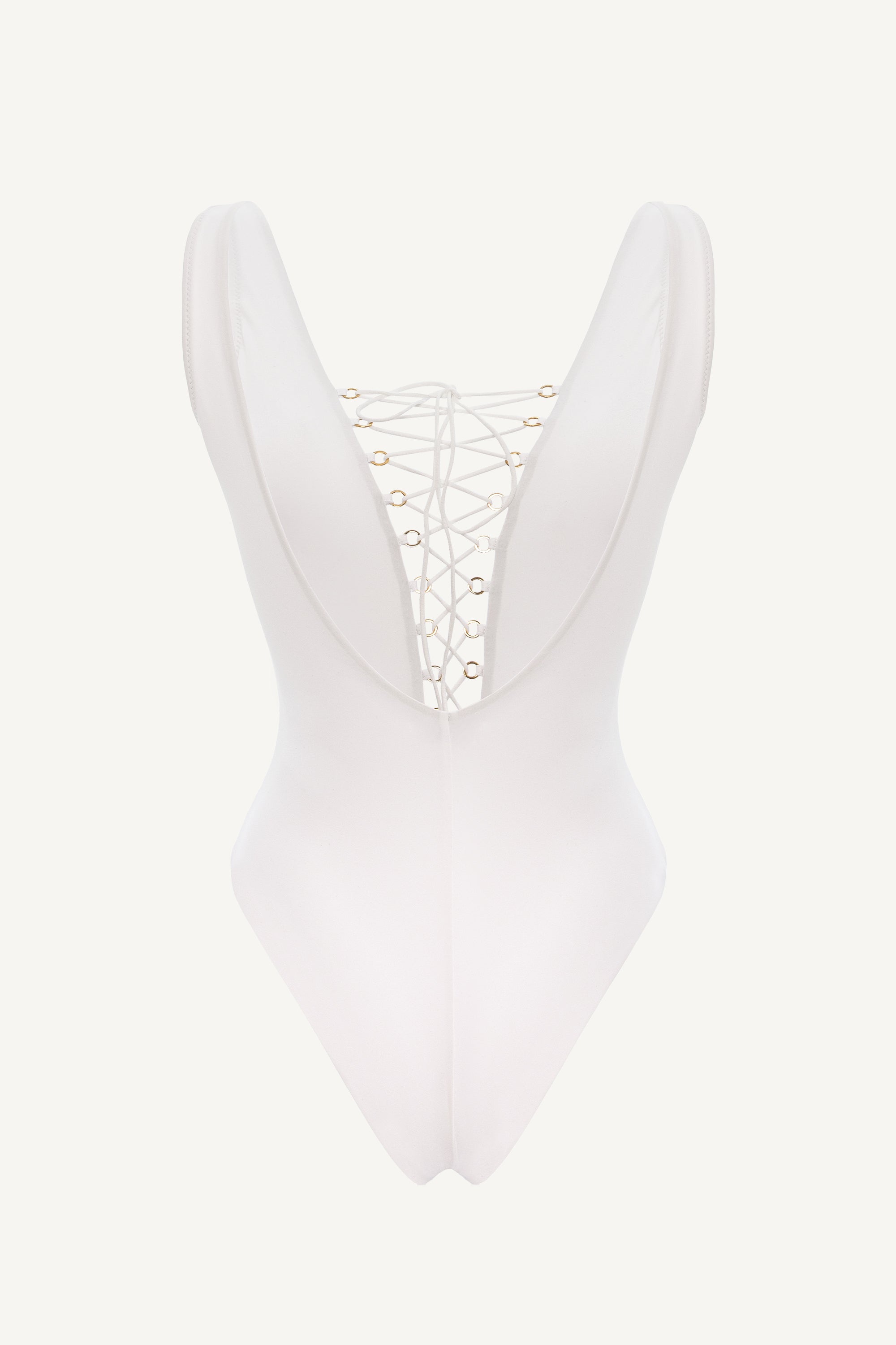 White Lace-Up One Piece