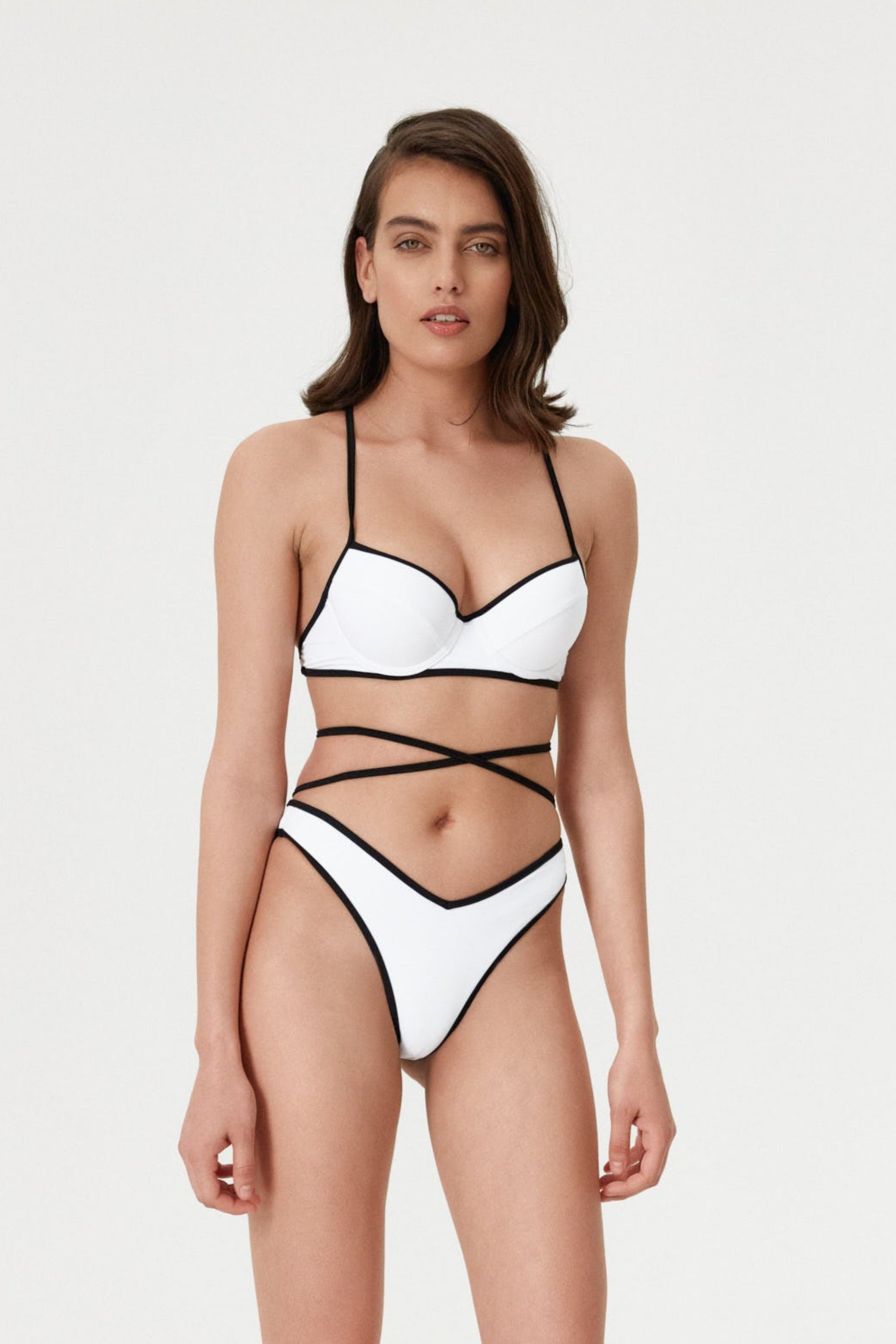 White Two-Tone Underwire Top