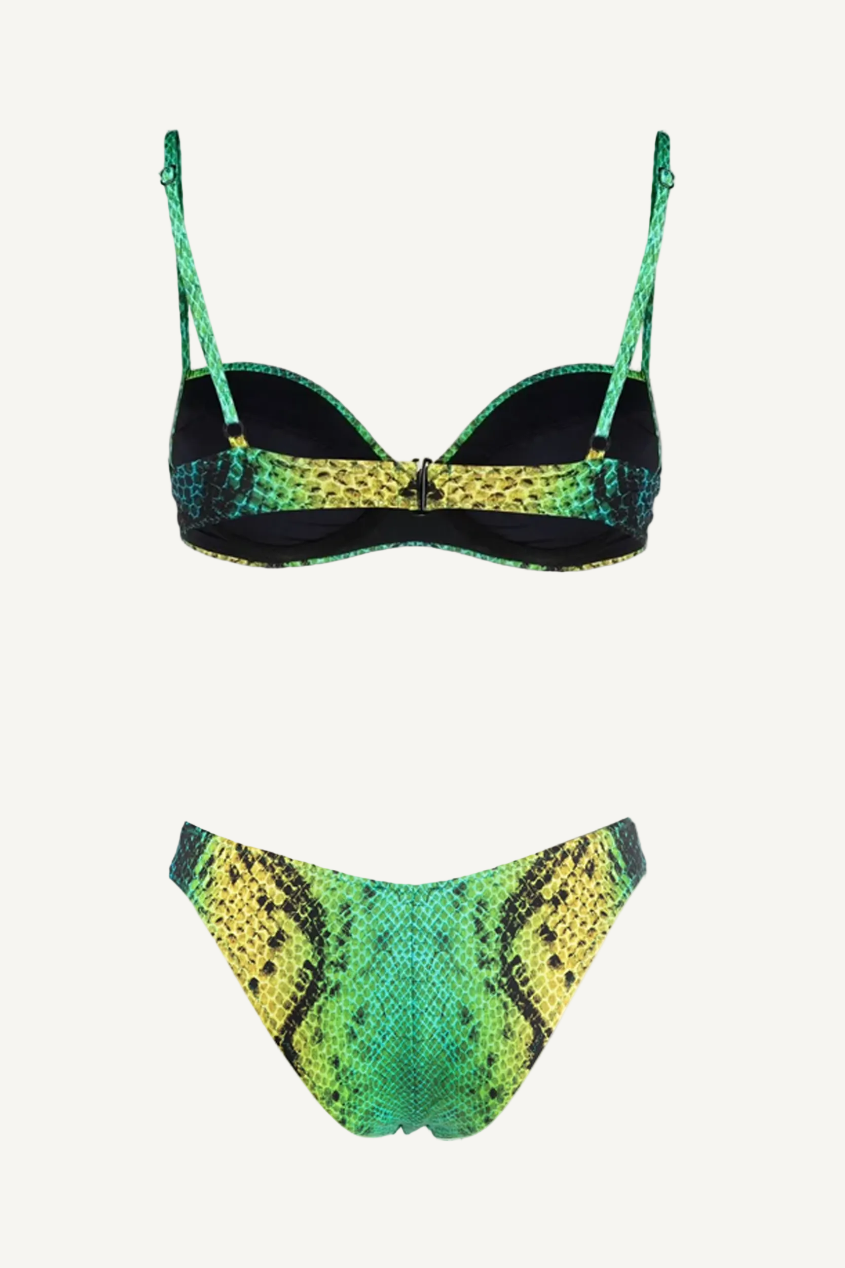 Top Push-Up Șarpe Verde & Slip V-Cut