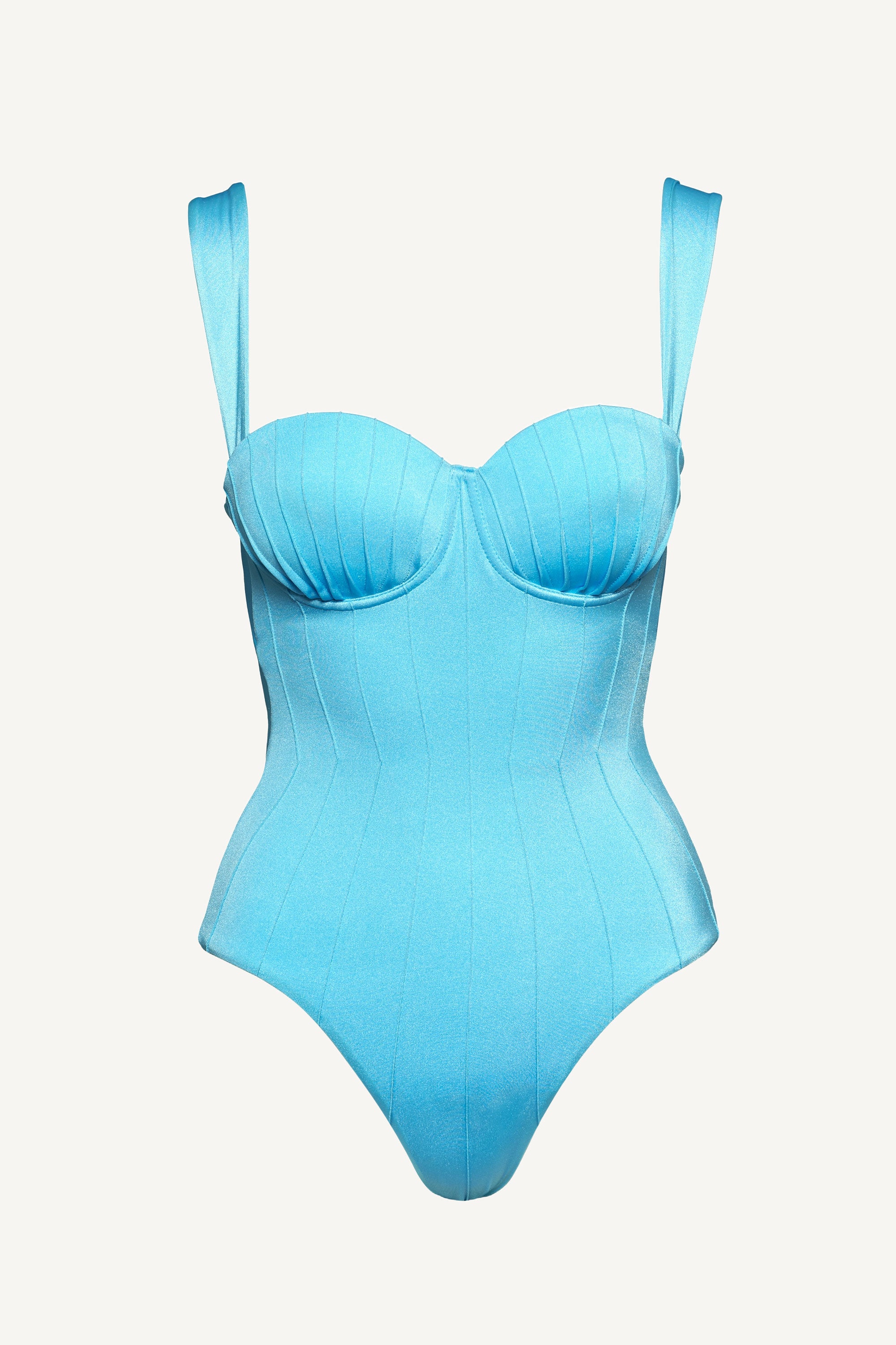 Baby Blue Coquillage Balconette One Piece