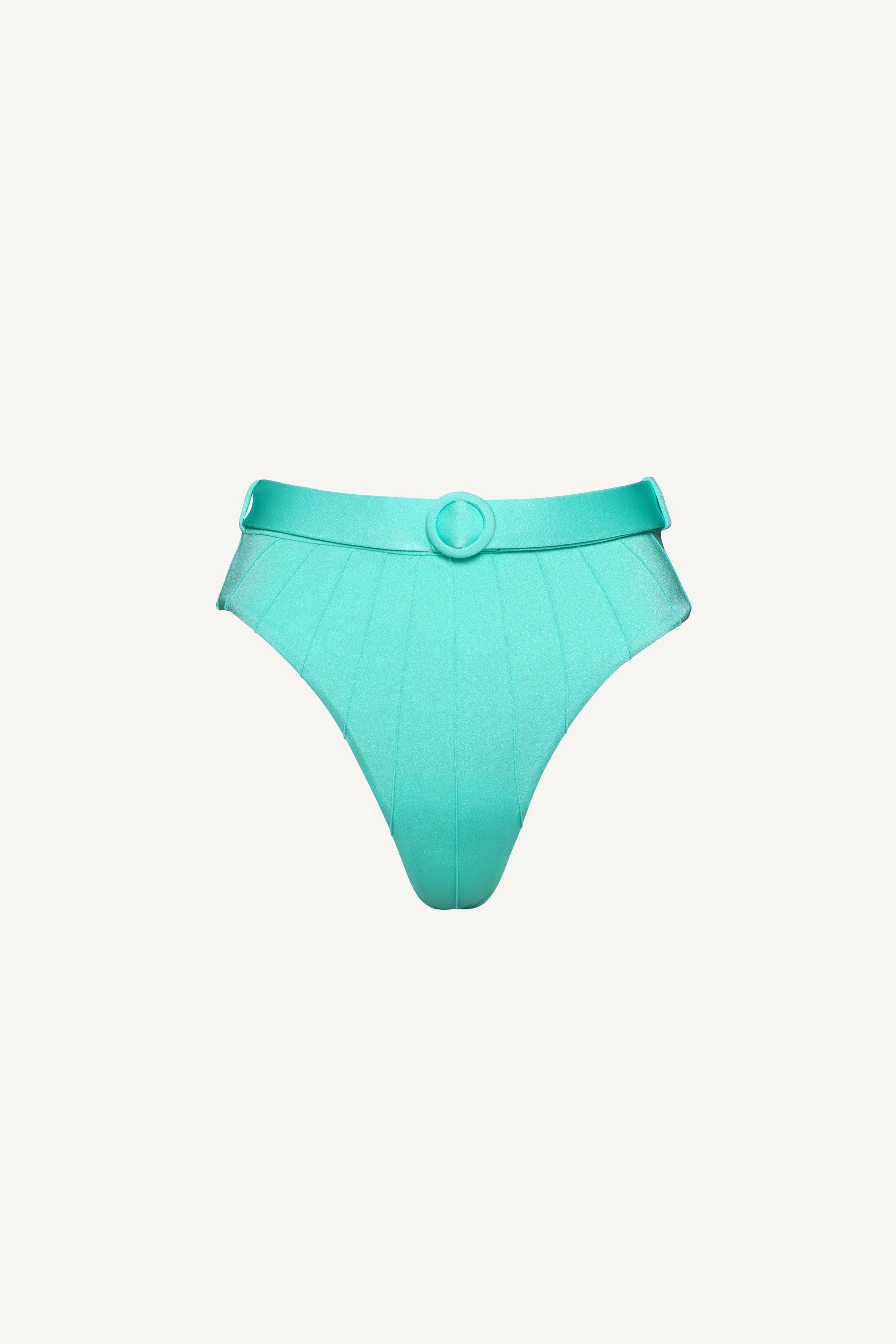 Turquoise Coquillage High Waist Bikini Bottom