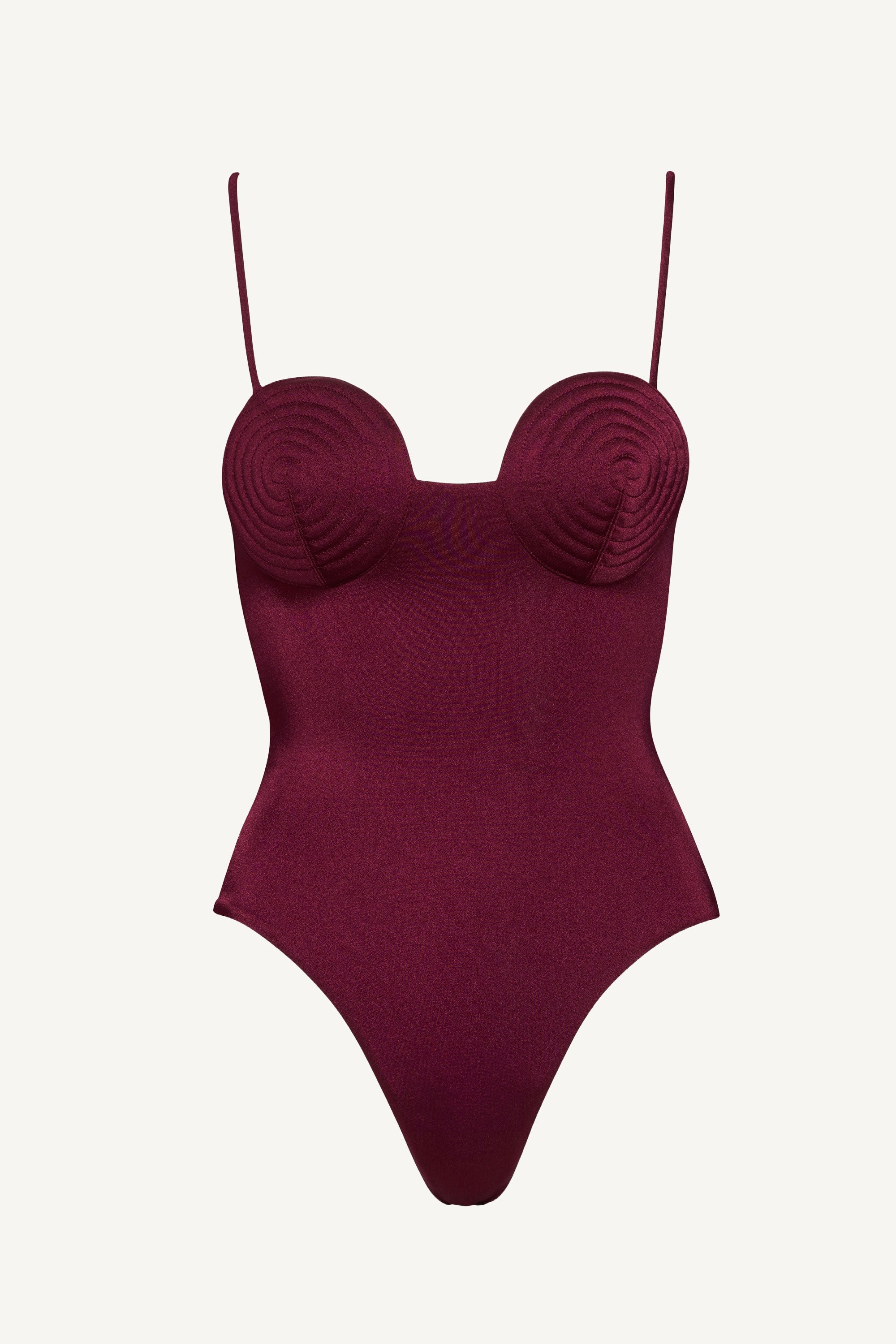 Burgundy Spiral Round Cup One Piece