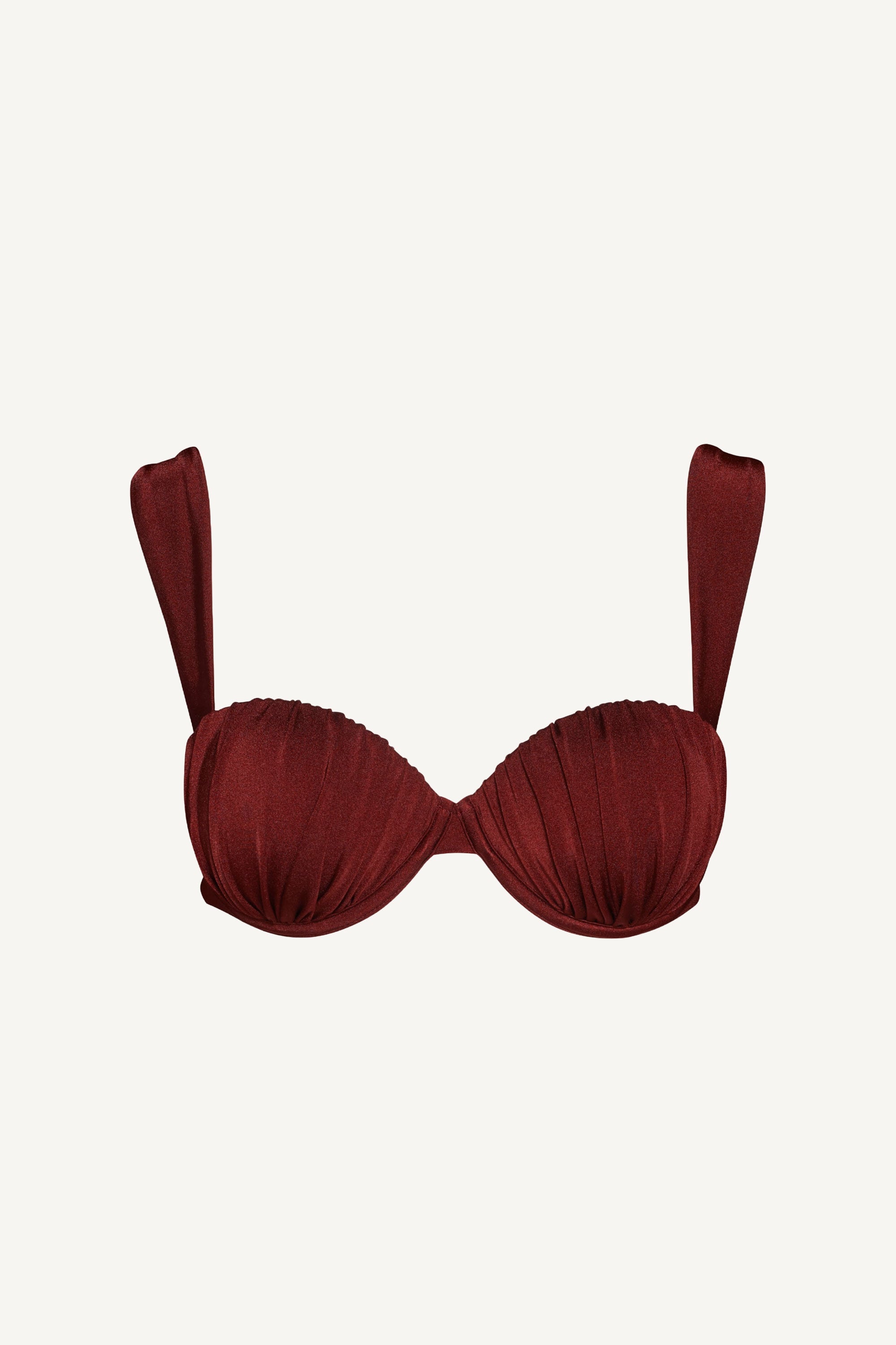 Mahogany Ruched Balconette Underwire Top