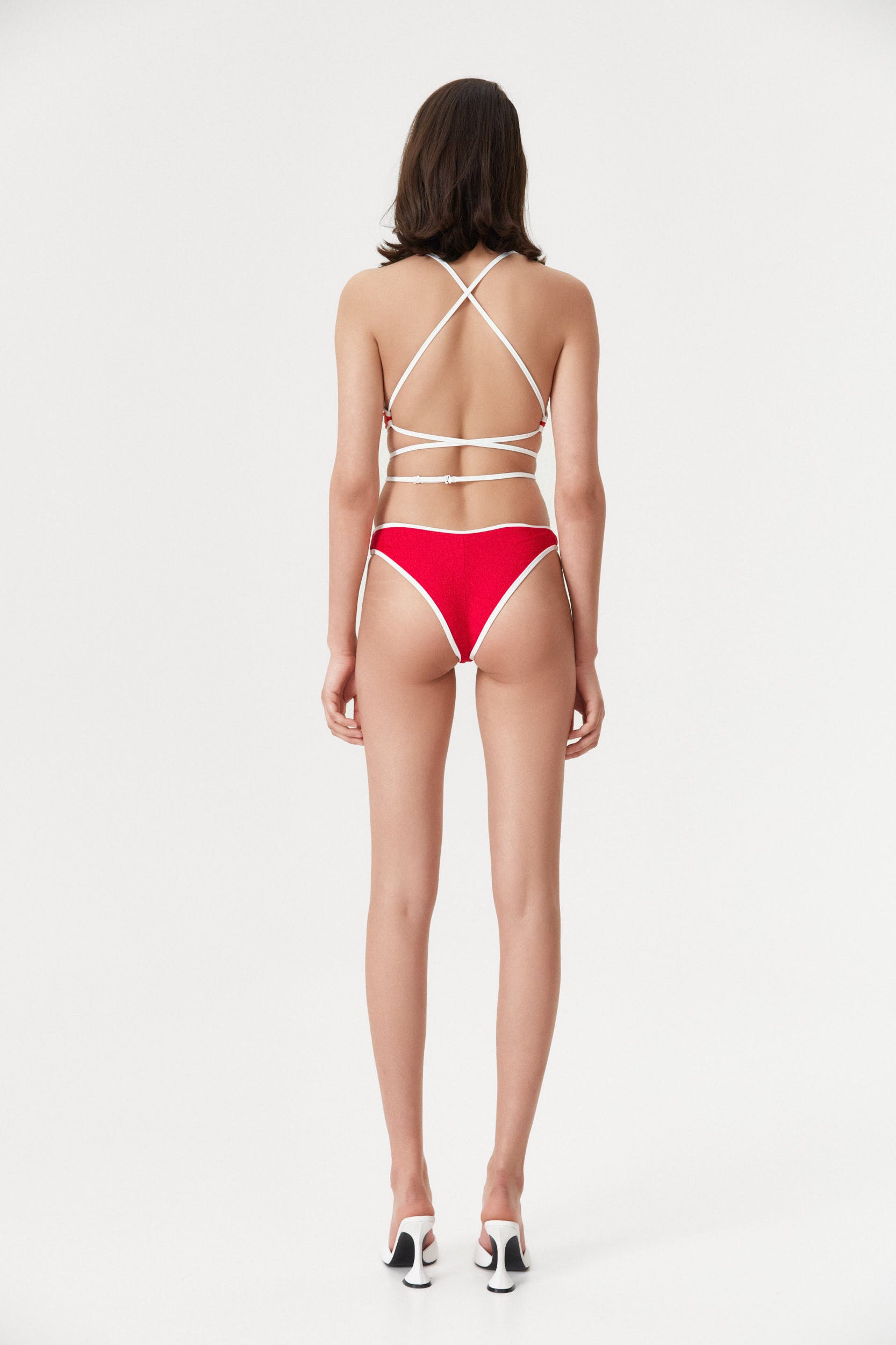 Red Two-Tone V-Cut Bottom