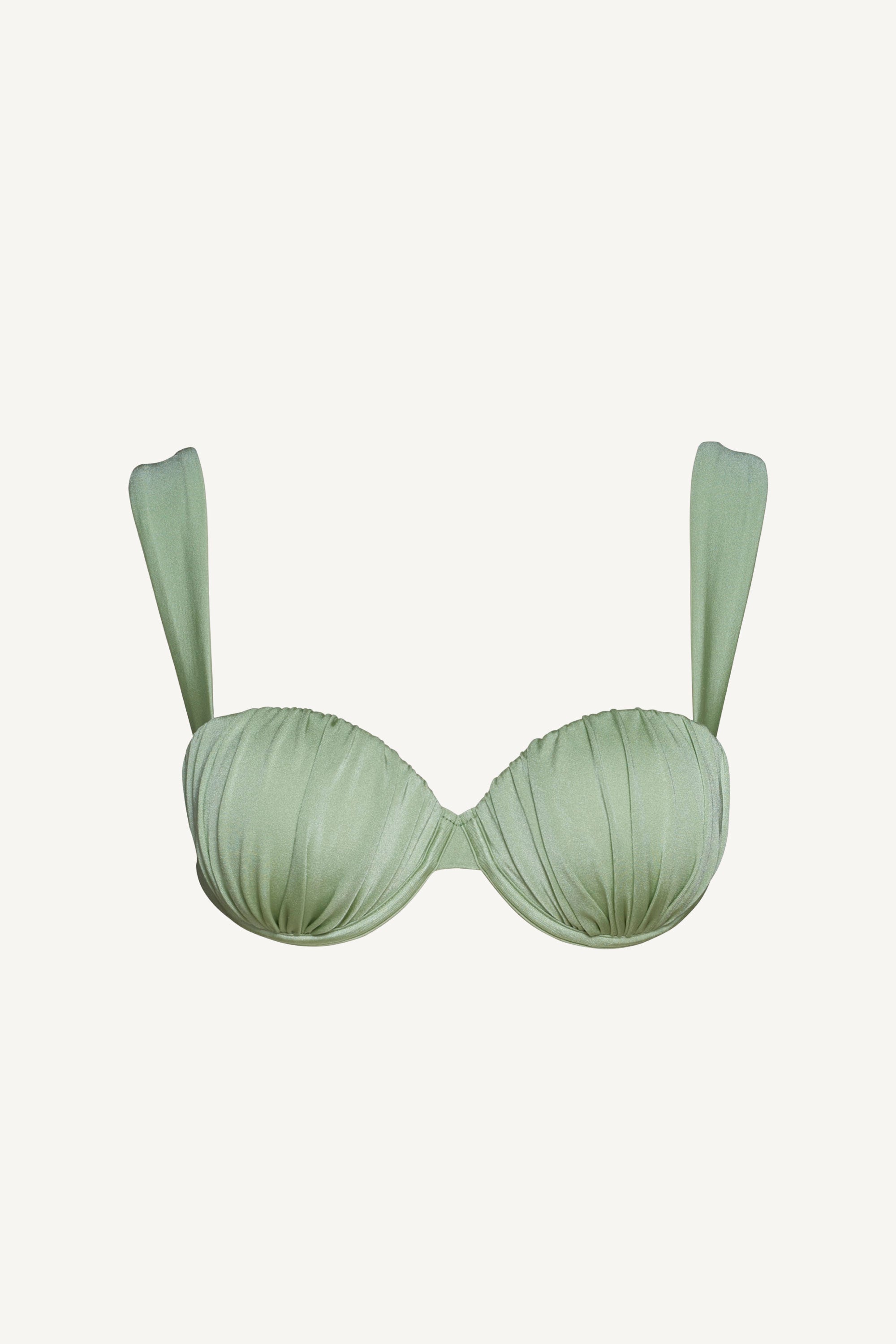 Sage Green Ruched Balconette Underwire Top