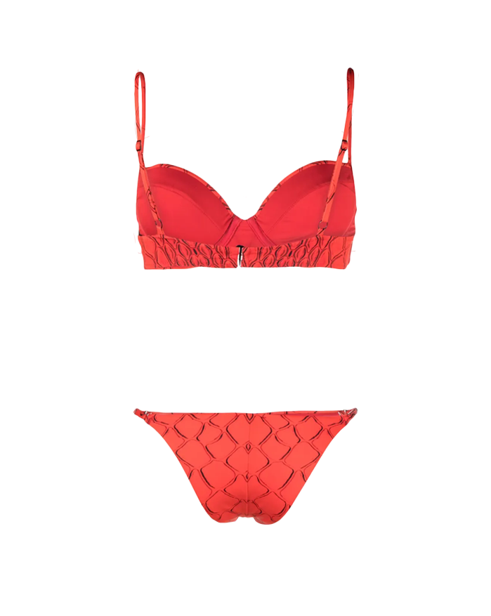 Red Snake Push-Up Bra & Tanning Bikini Bottom