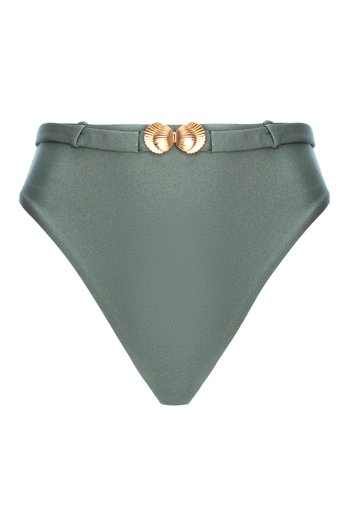 Green Smoke Seashell High Leg Cut Bottom