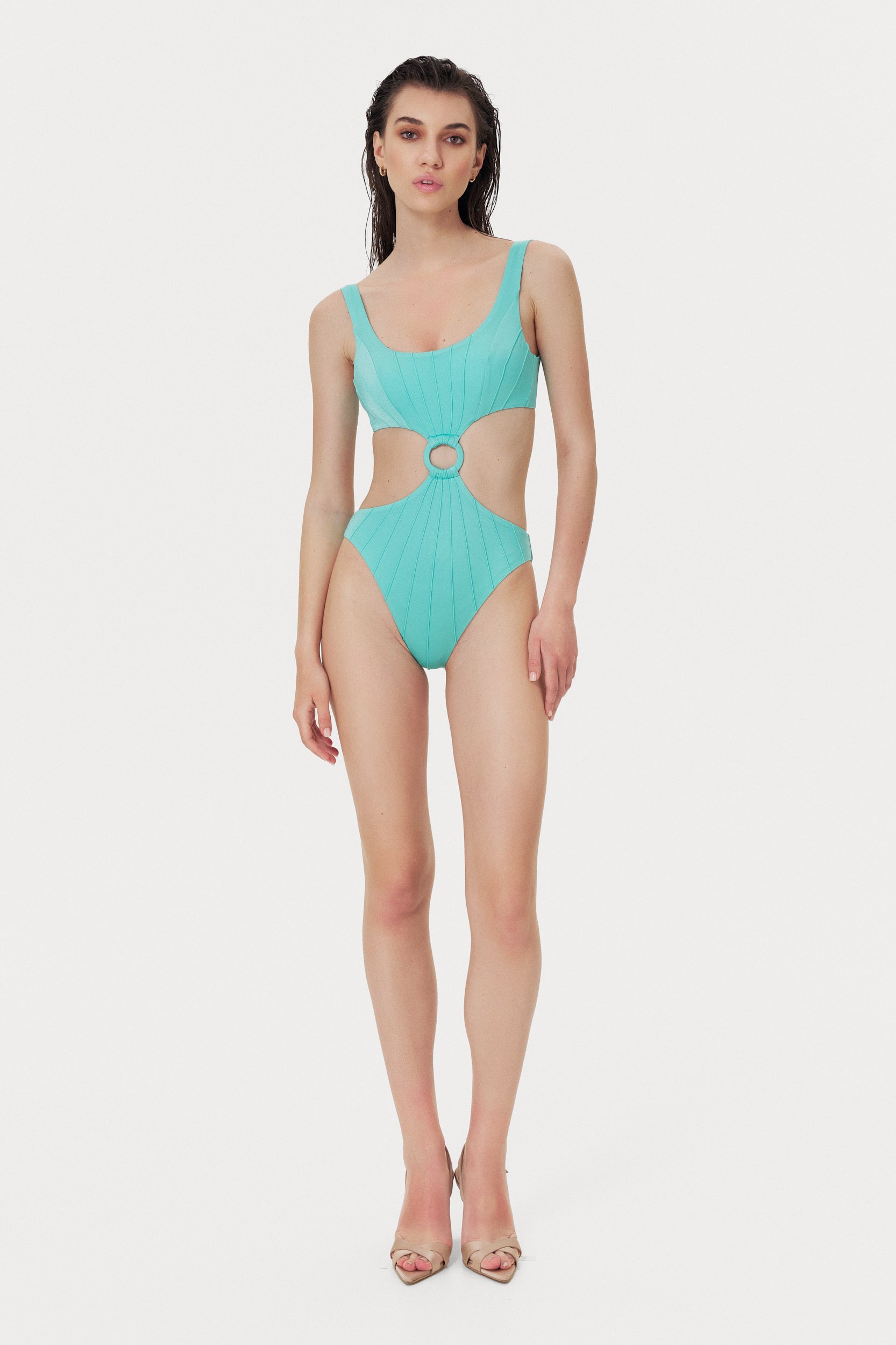 Turquoise Coquillage Cut-Out One Piece