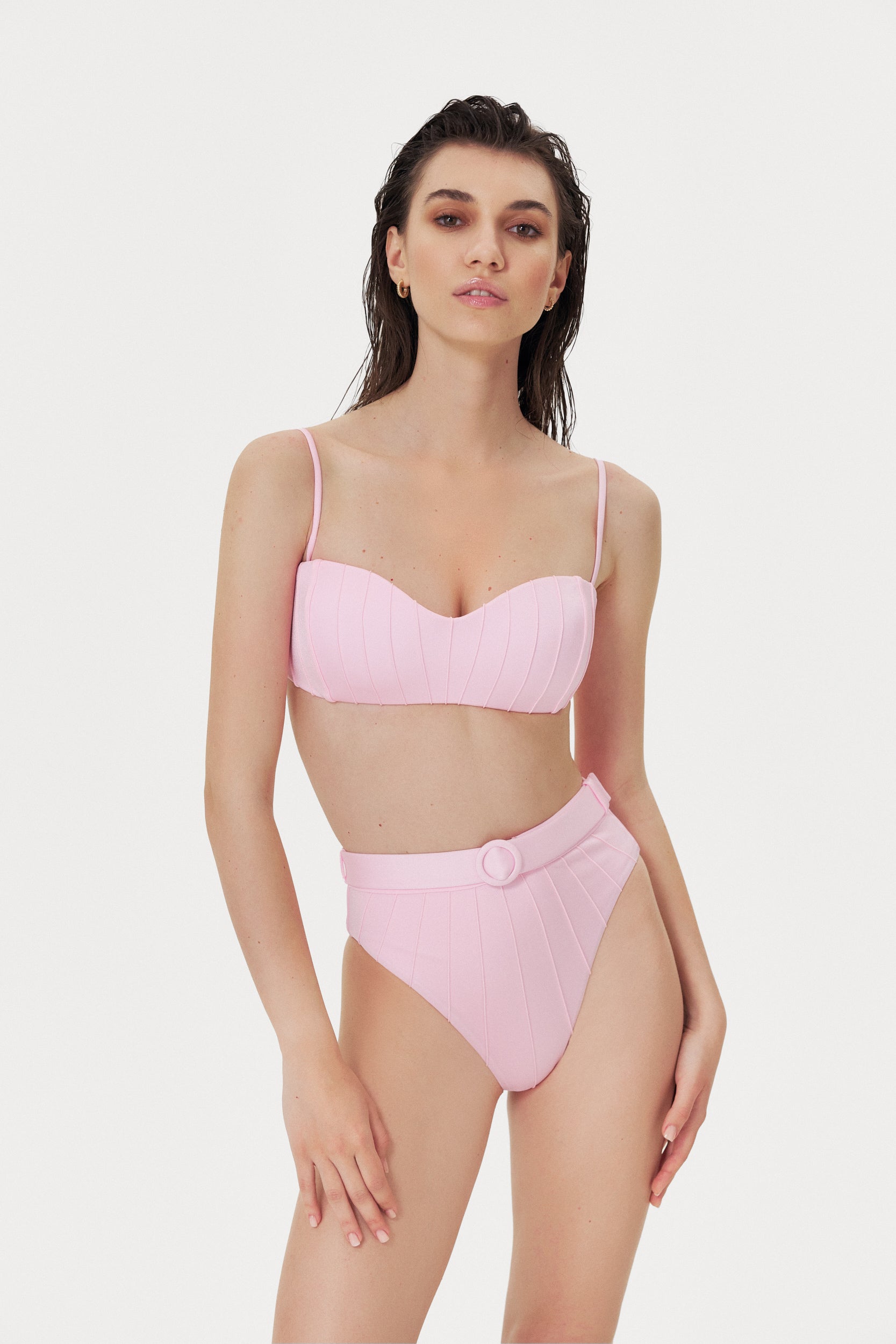 Pink Dreams Coquillage High Waist Bikini Bottom