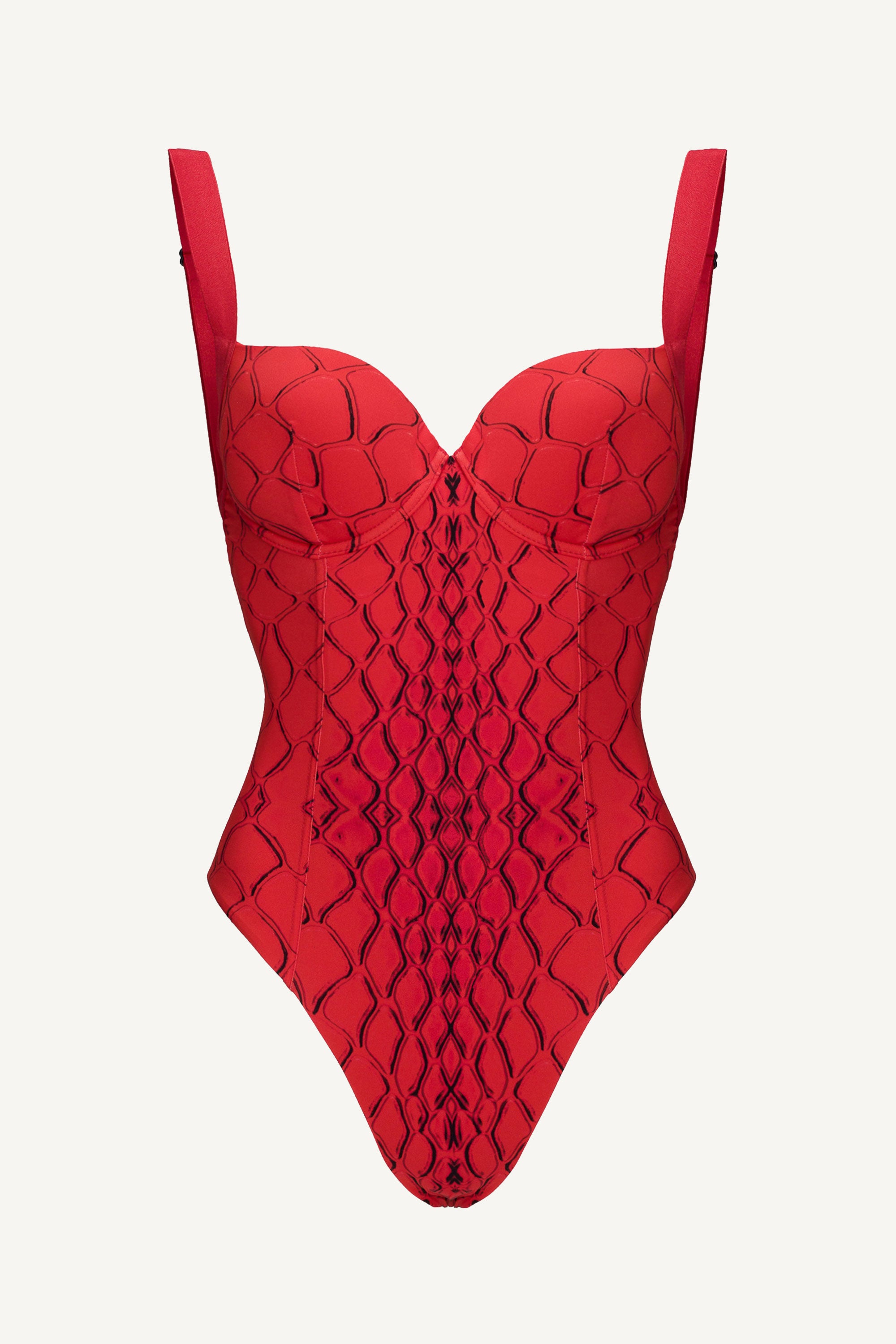 Red Snake Push-Up One Piece