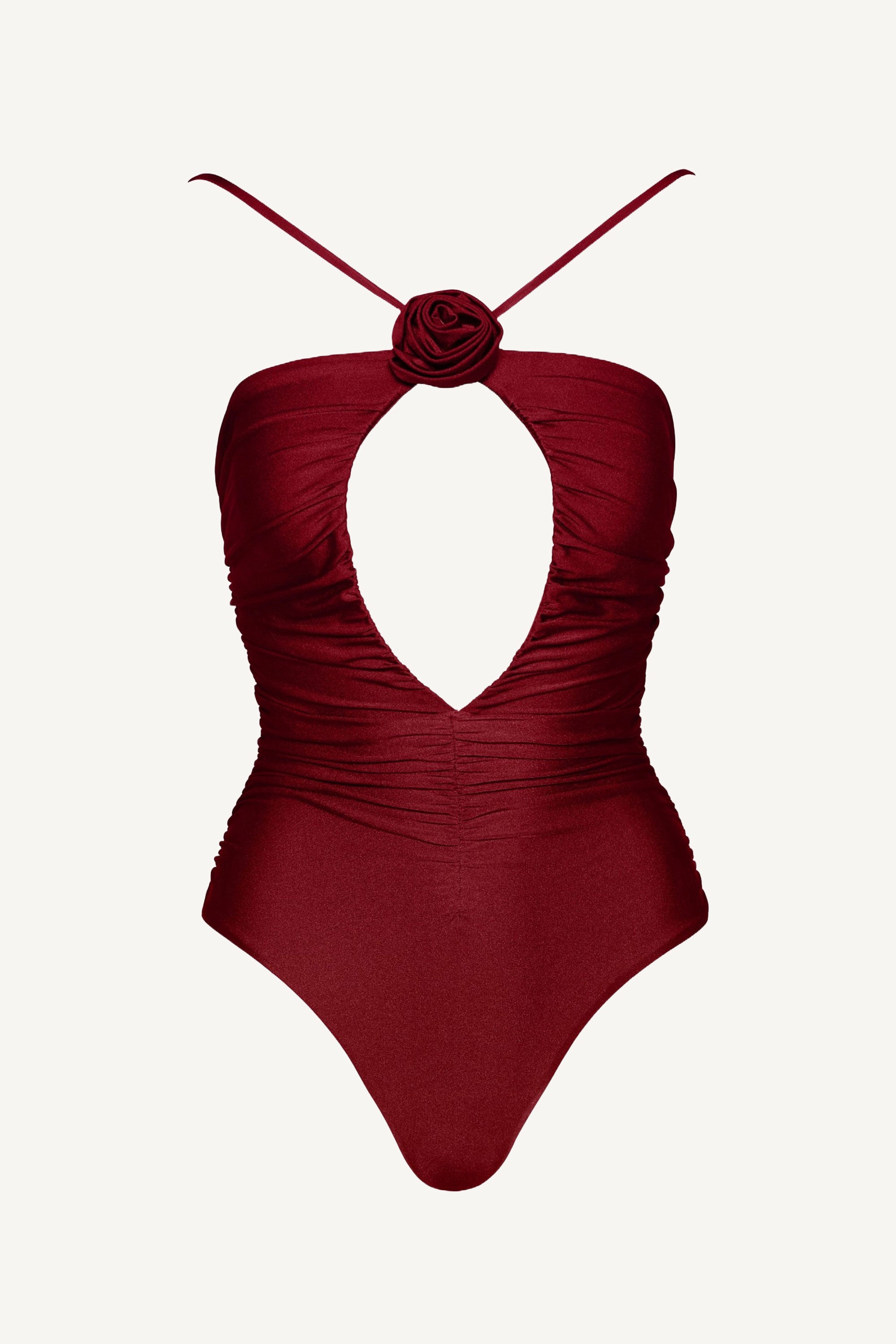 Ruby Flower Ruched One Piece