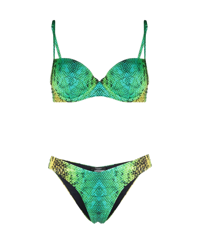 Green Snake Push-Up Bra & V-Cut Bottom