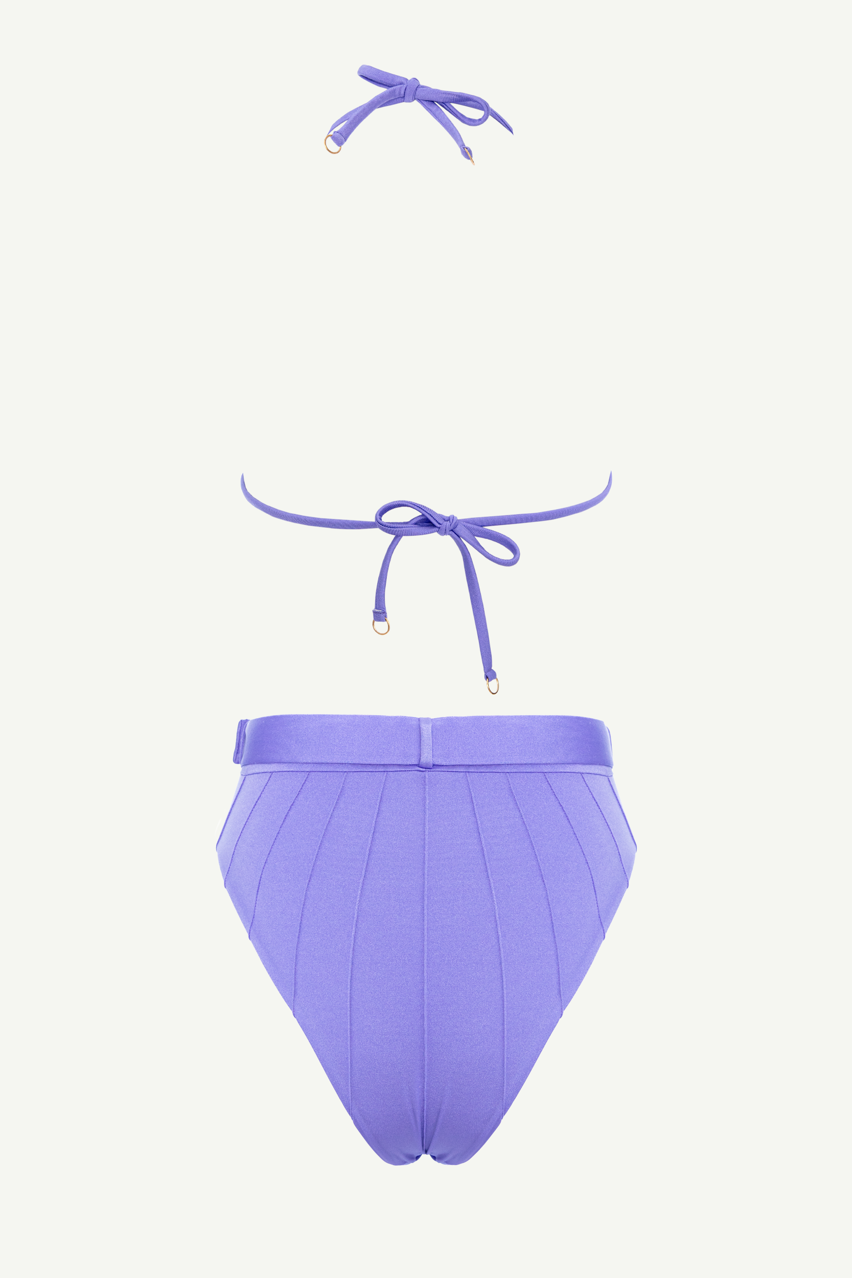 Coquillage Sutien triunghi & Slip de baie cu talie înaltă Mov ametist