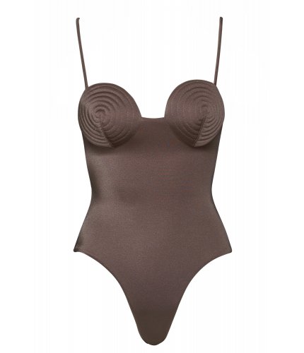 Taupe Spiral Round Cup One Piece