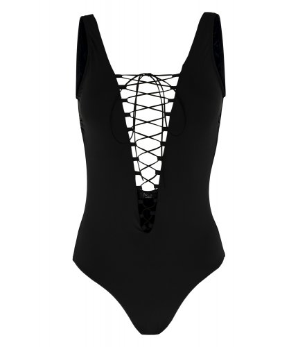 Black Lace-up One-Piece