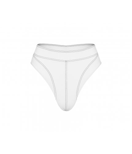 White Corset Lines High Waist Bikini
