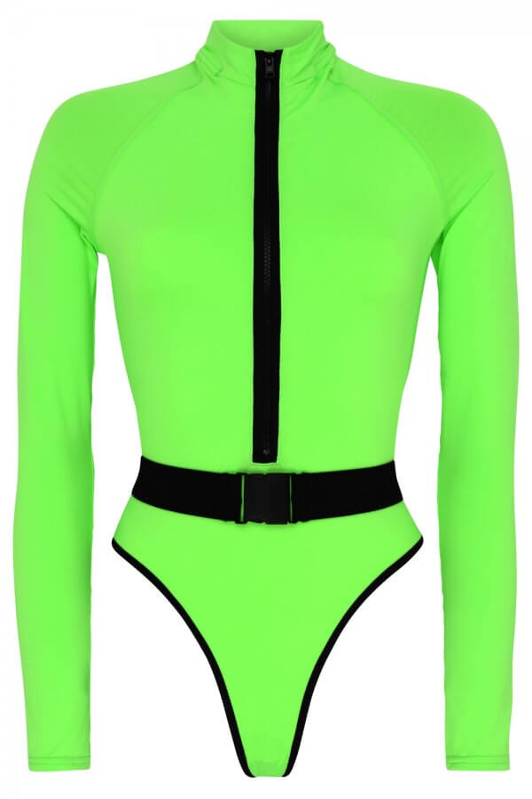 Surf-Up Neon Green Swimsuit