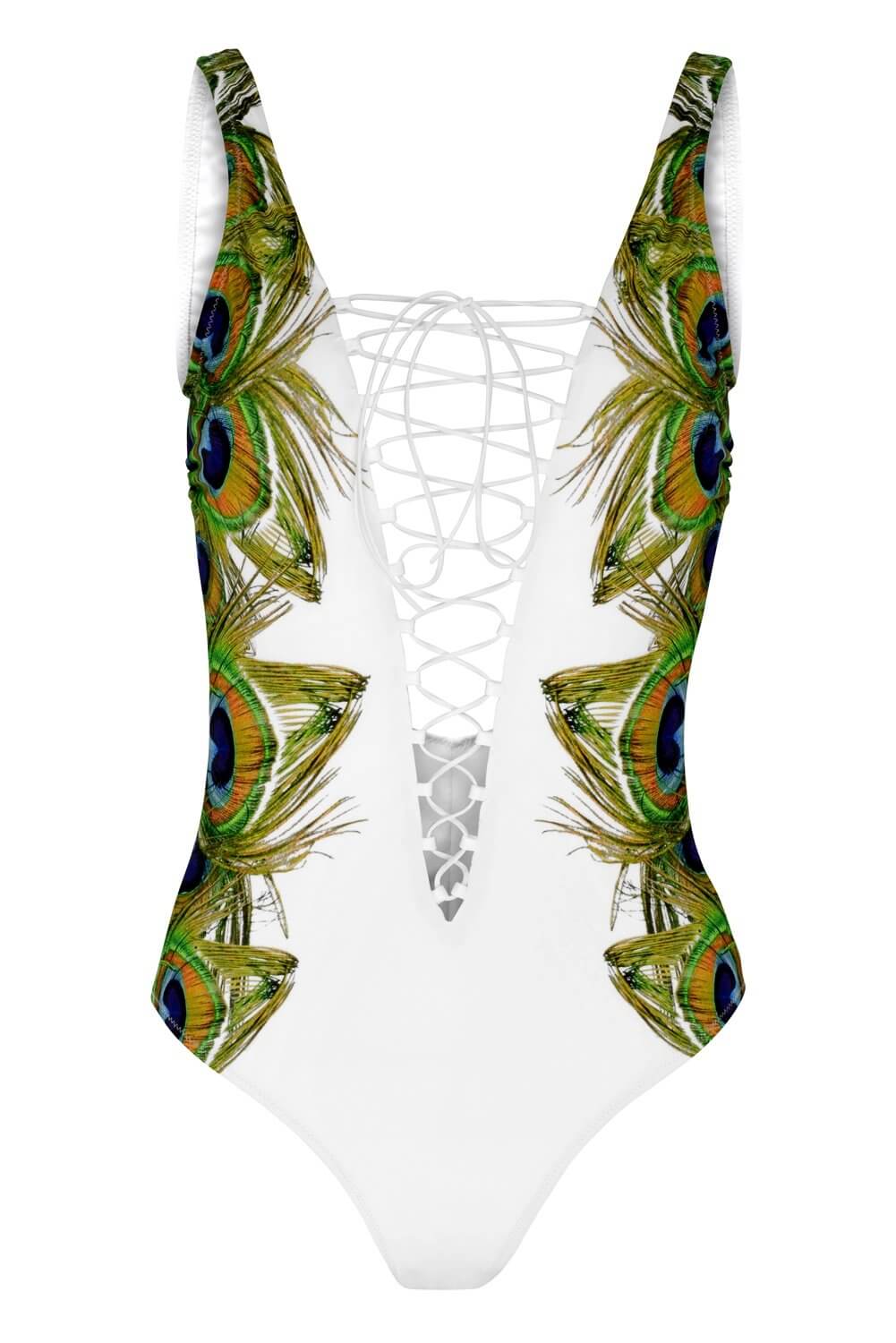 Peacock Lace-up One-Piece