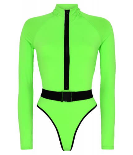Surf-Up Neon Green Swimsuit