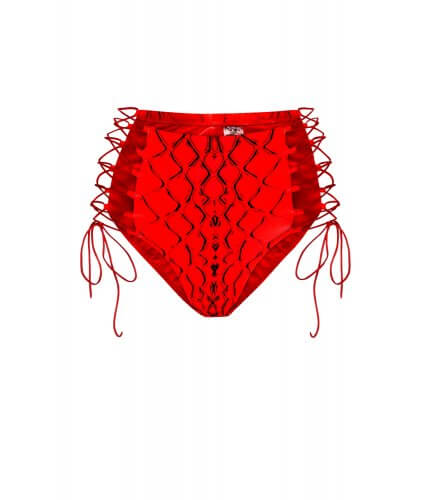 Red Snake High Waist Bikini