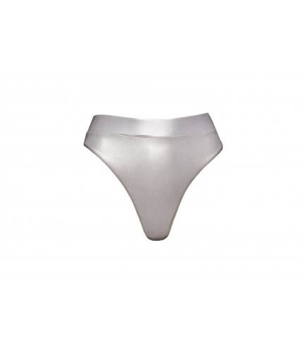 Metallic Pearl High Waist Bikini Bottom